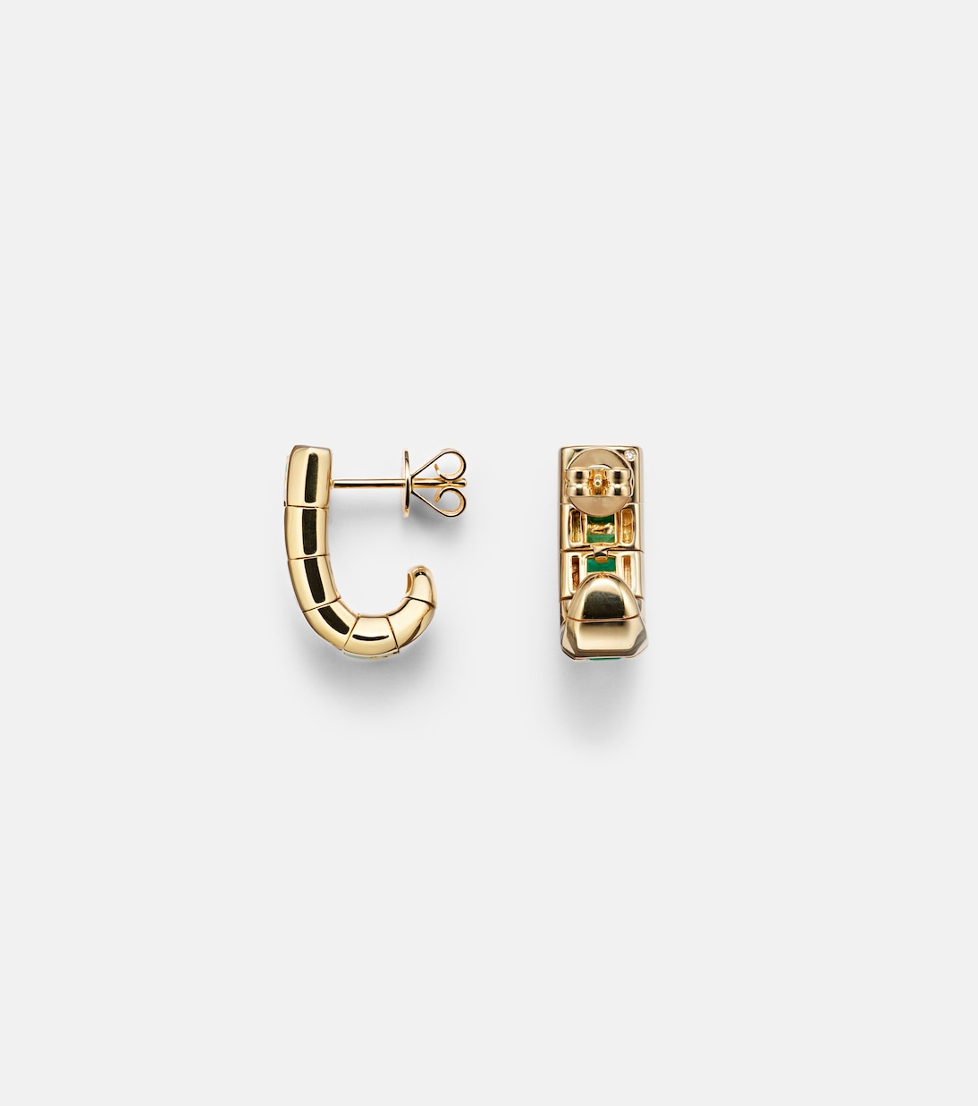 Scales 18kt gold earrings with emeralds | Shay Jewelry