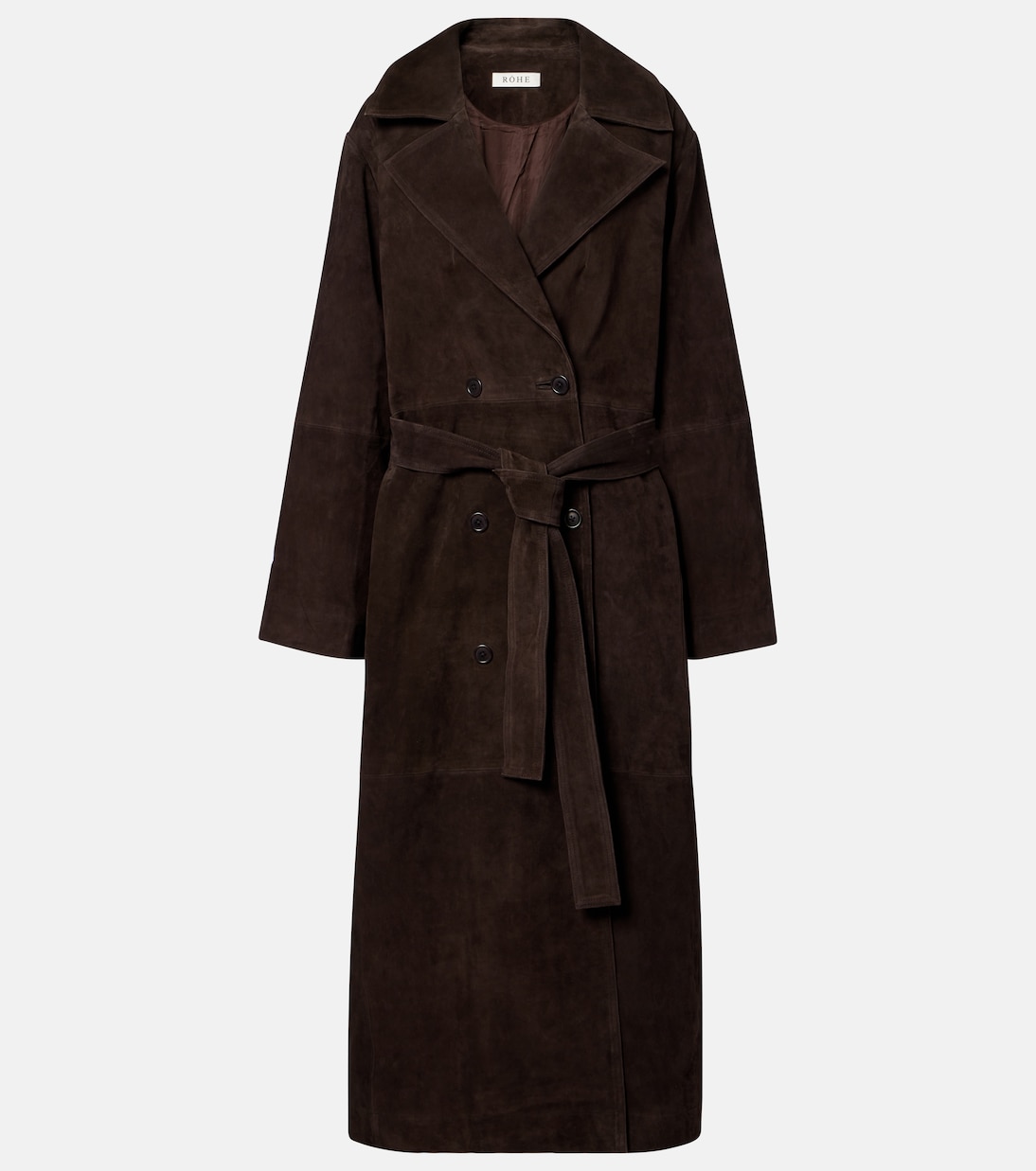 Belted suede wrap coat | Róhe