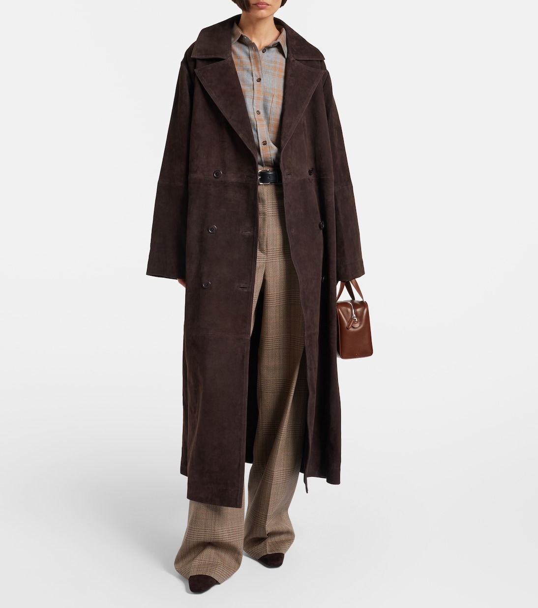 Belted suede wrap coat | Róhe