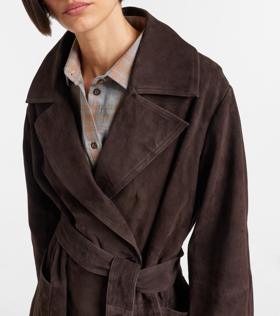 Belted suede wrap coat | Róhe