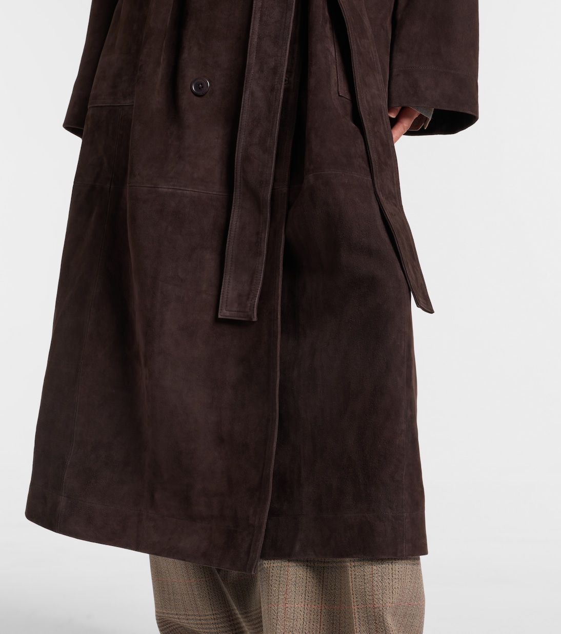 Belted suede wrap coat | Róhe