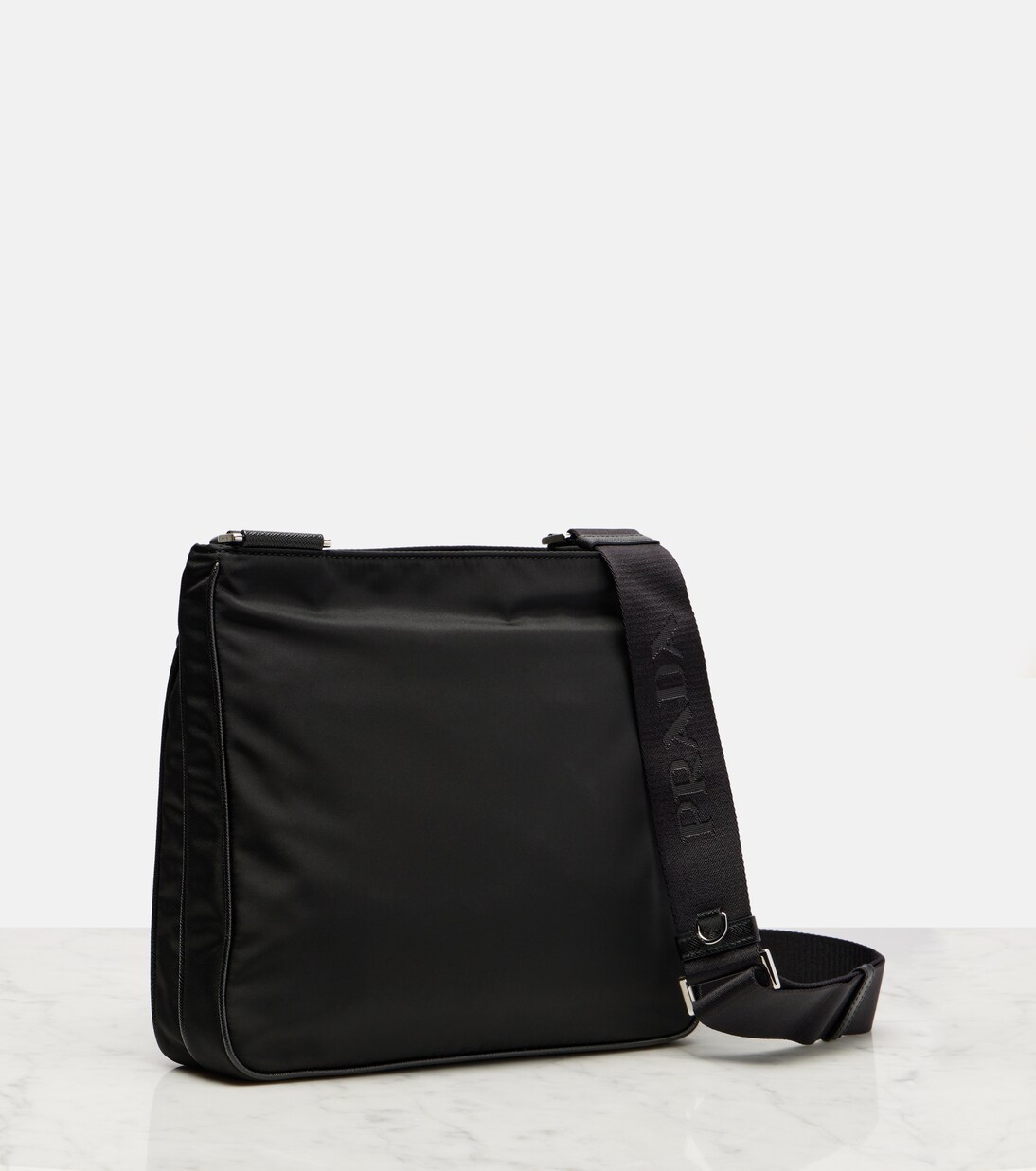 Schultertasche aus Re-Nylon mit Leder | Prada