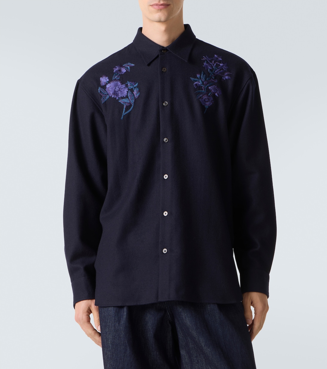 Embroidered wool shirt | Dries Van Noten