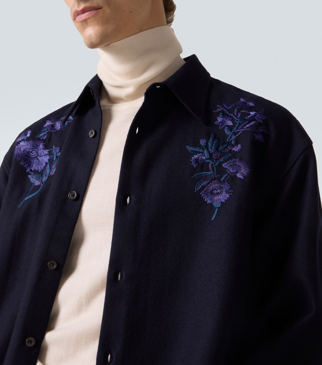 Embroidered wool shirt | Dries Van Noten