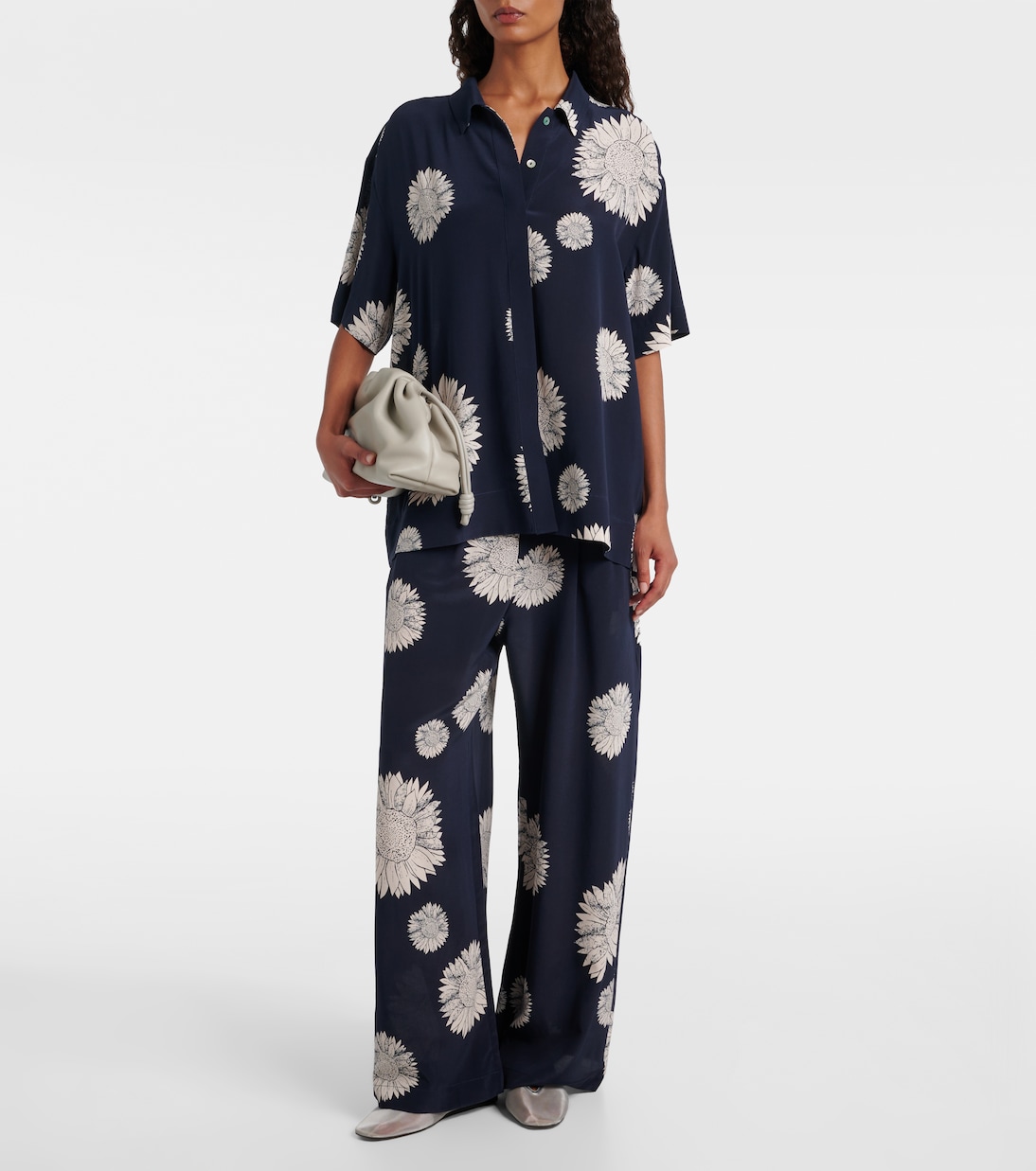 Isola silk crêpe straight pants | Asceno