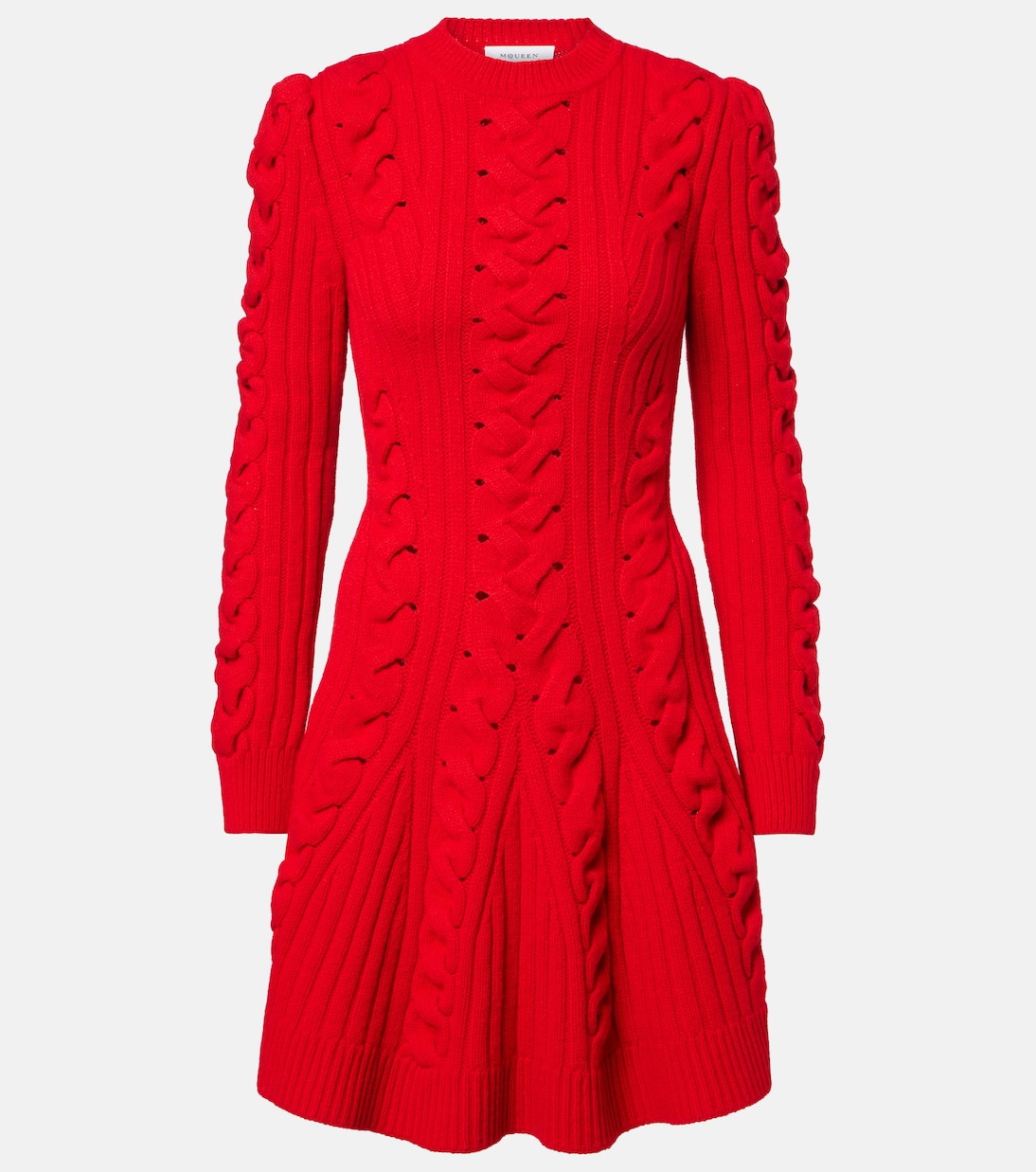Cable-knit wool and cashmere minidress | McQueen