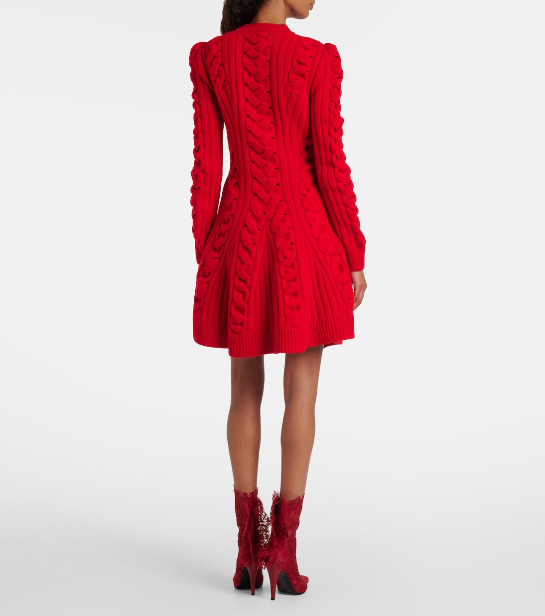 Cable-knit wool and cashmere minidress | McQueen