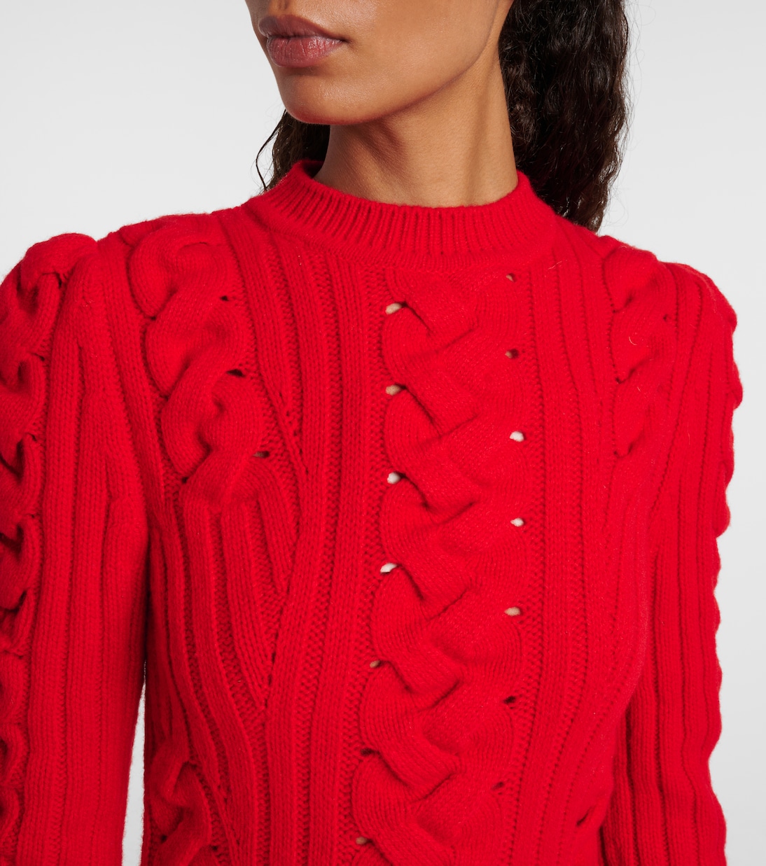 Cable-knit wool and cashmere minidress | McQueen
