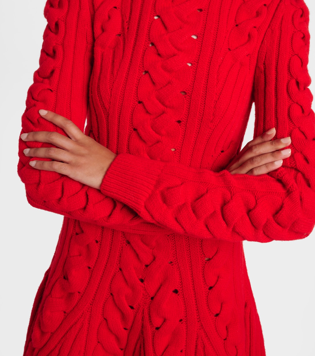 Cable-knit wool and cashmere minidress | McQueen