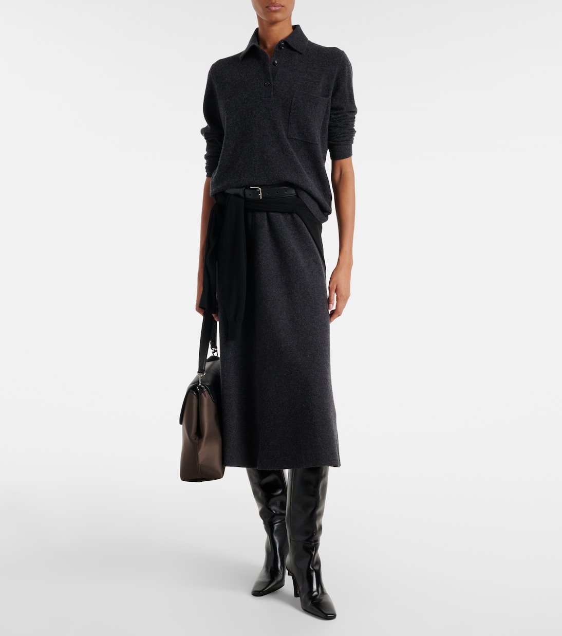 Wool and cashmere midi skirt | Jardin des Orangers