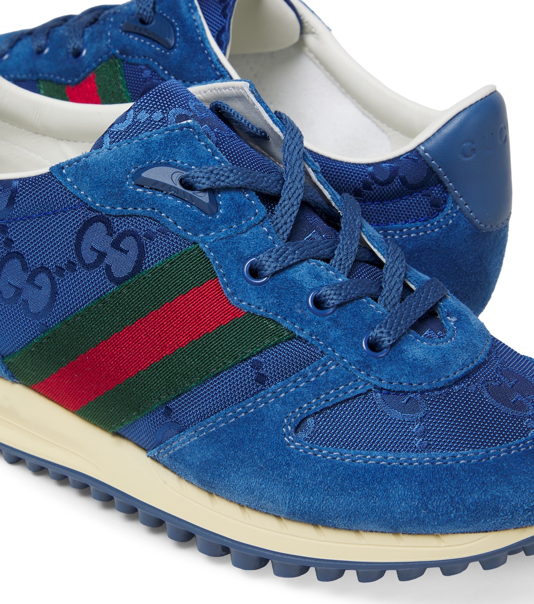 Sneakers Web Stripe GG aus Canvas und Veloursleder | Gucci Kids