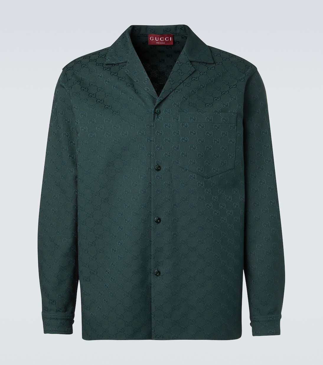 Camisa de lona en mezcla de algodón con GG | Gucci