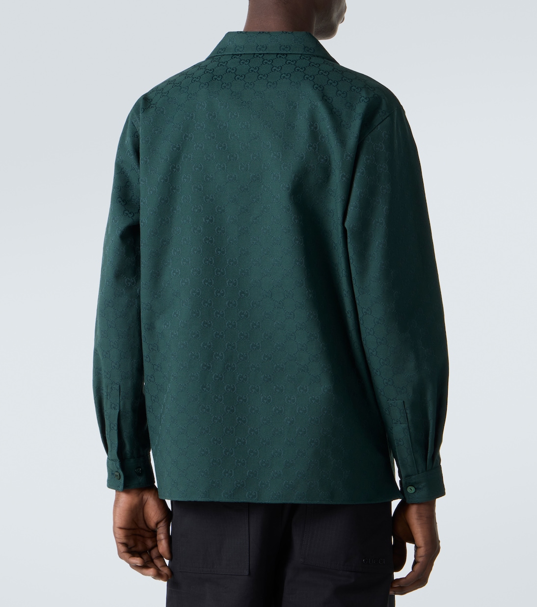 Camisa de lona en mezcla de algodón con GG | Gucci