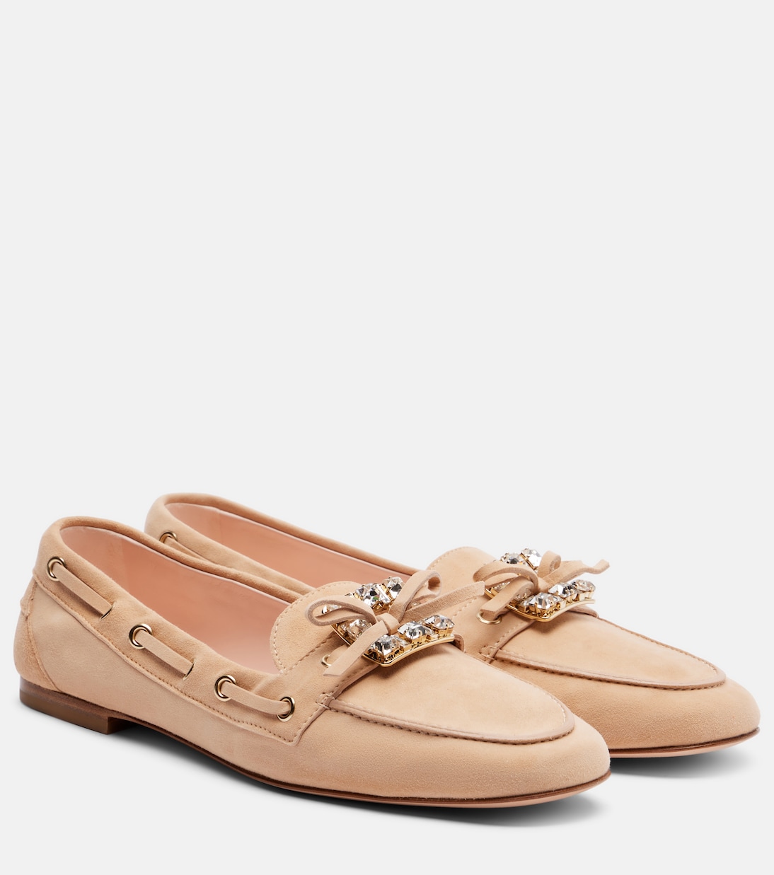 Boat Strass embellished suede boat shoes | Roger Vivier