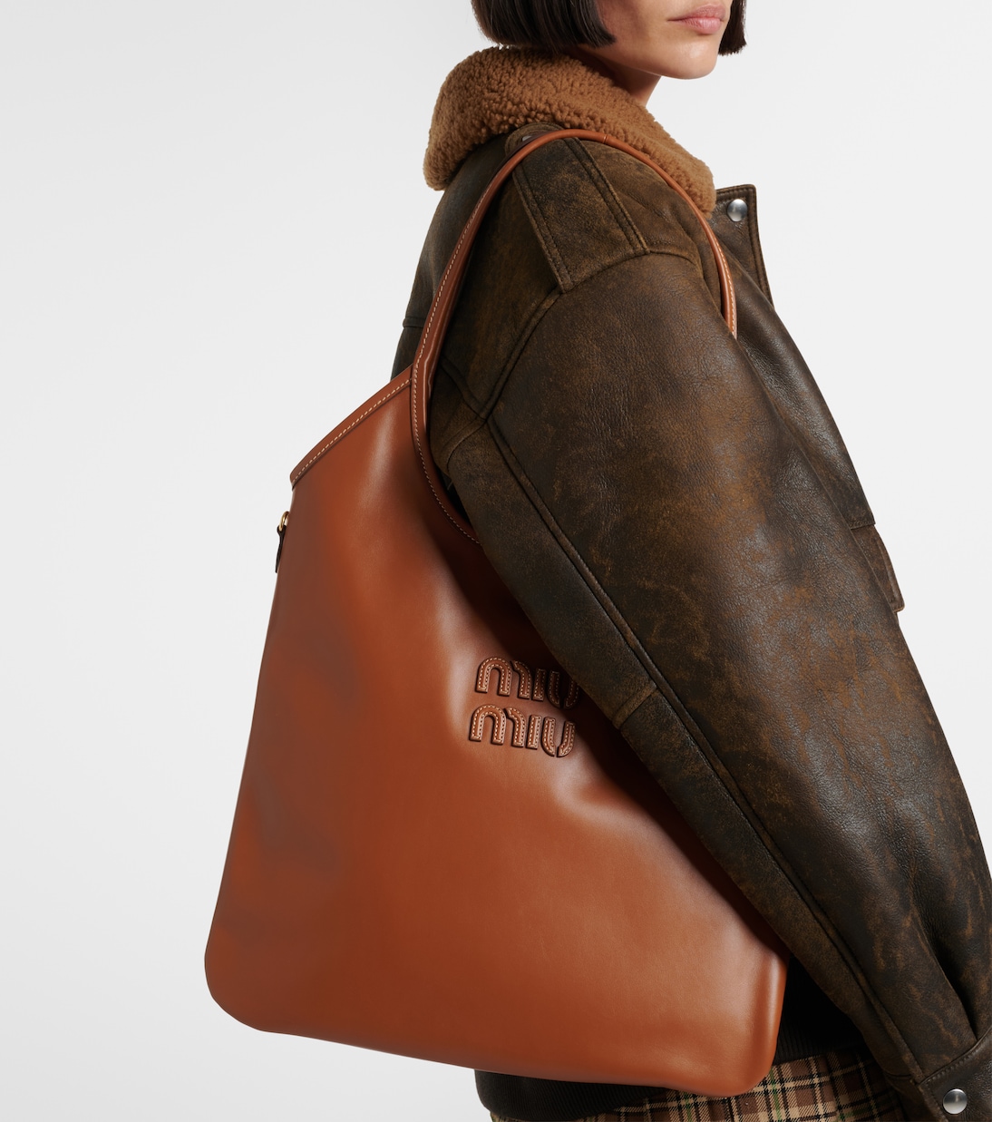 Ivy leather tote bag | Miu Miu