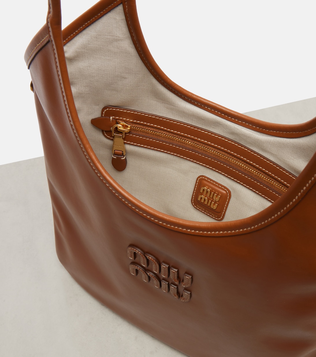 Ivy leather tote bag | Miu Miu