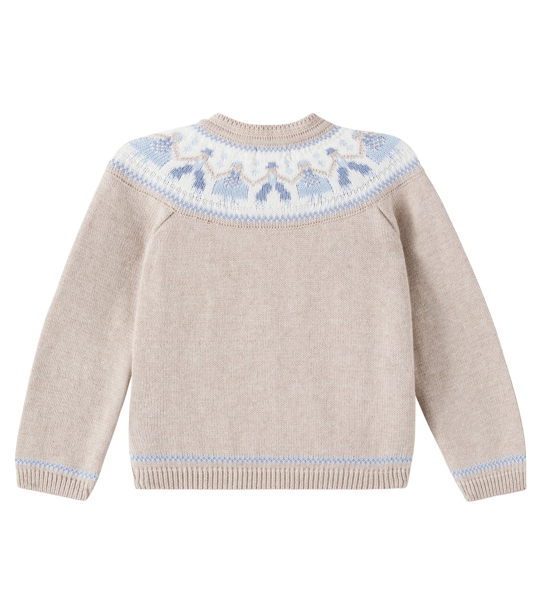 Baby Aubrey intarsia cotton cardigan | La Coqueta