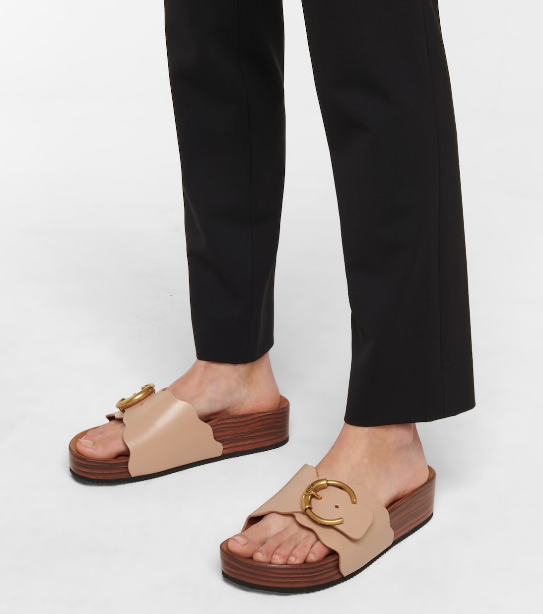 Logo leather slides | Chloé