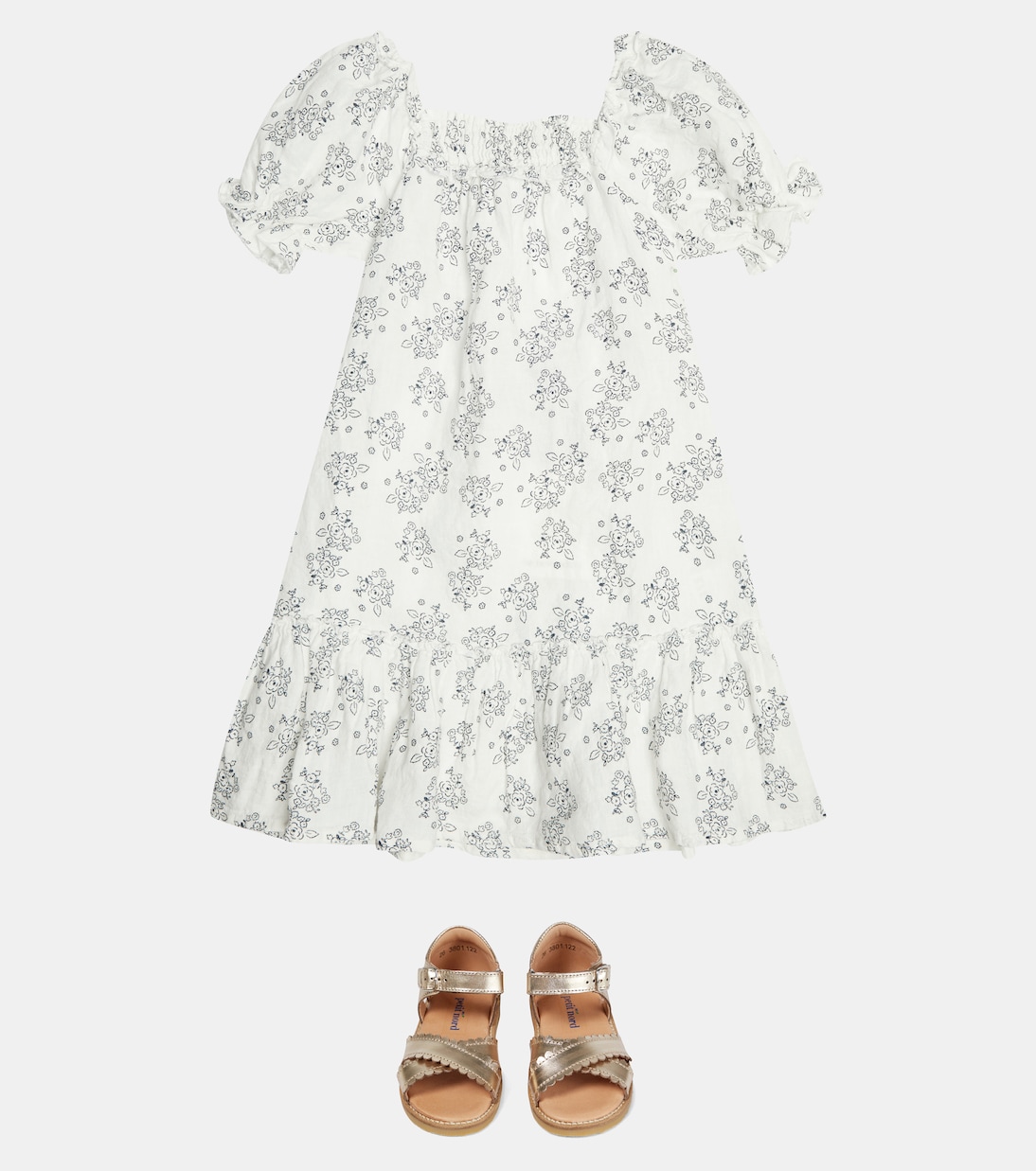 Robe Atenea en lin à fleurs | The New Society