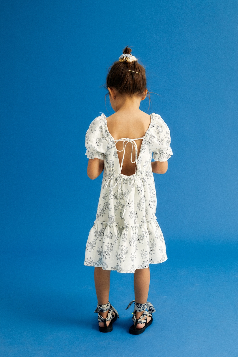 Robe Atenea en lin à fleurs | The New Society