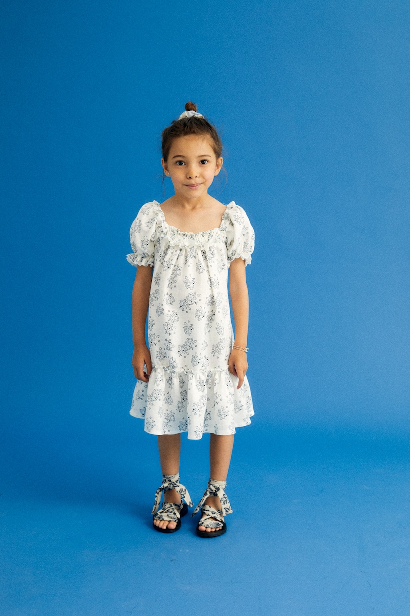 Robe Atenea en lin à fleurs | The New Society