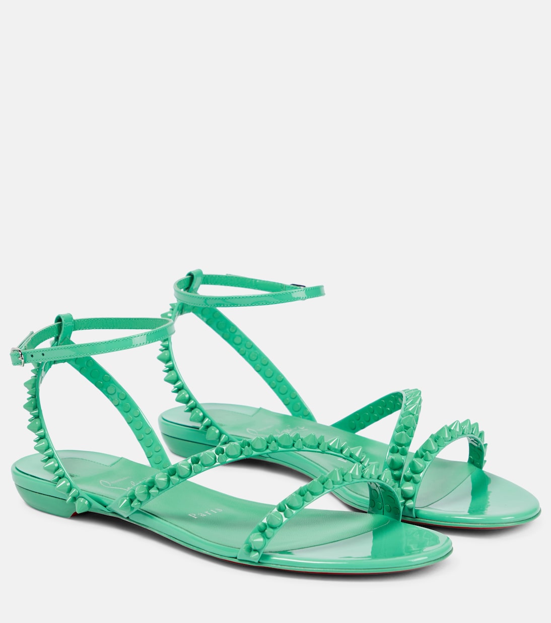 Sandales Mafaldina Spikes en cuir verni à clous | Christian Louboutin