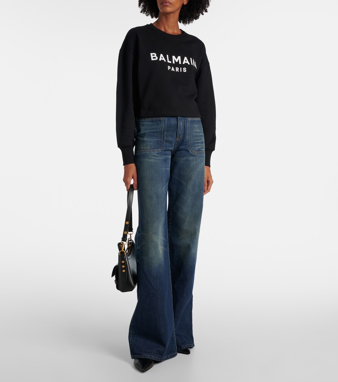 Sudadera de punto fino de algodón con logo | Balmain