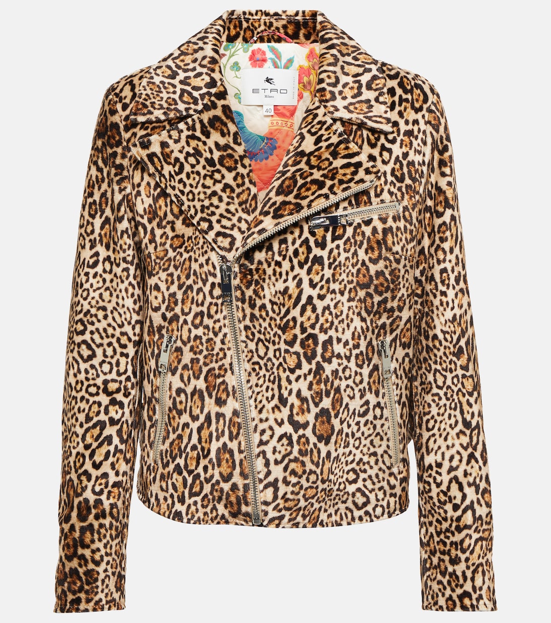 Leopard-print biker jacket | Etro