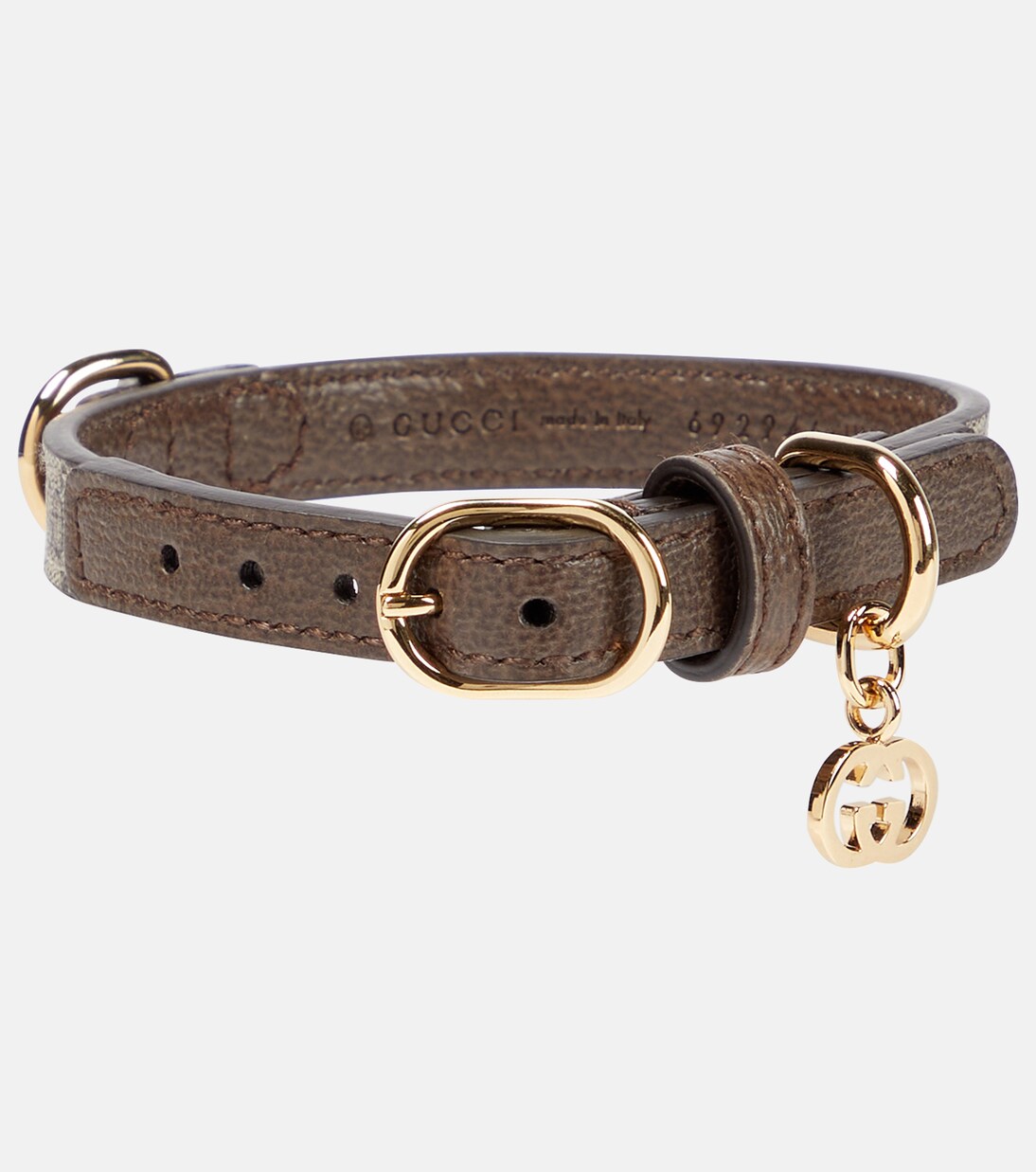 Interlocking G XS faux leather dog collar in multicoloured Gucci Mytheresa