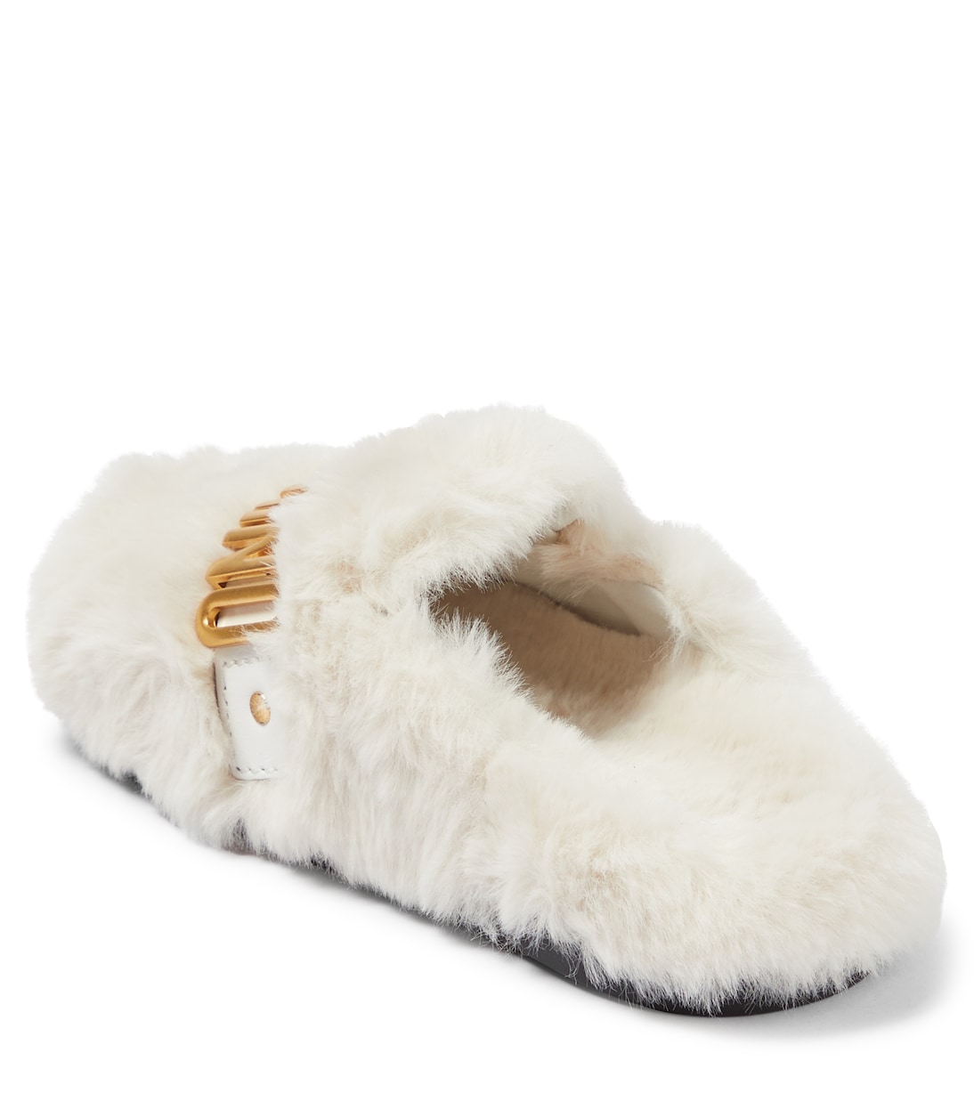 Logo faux fur slippers | Moschino Kids