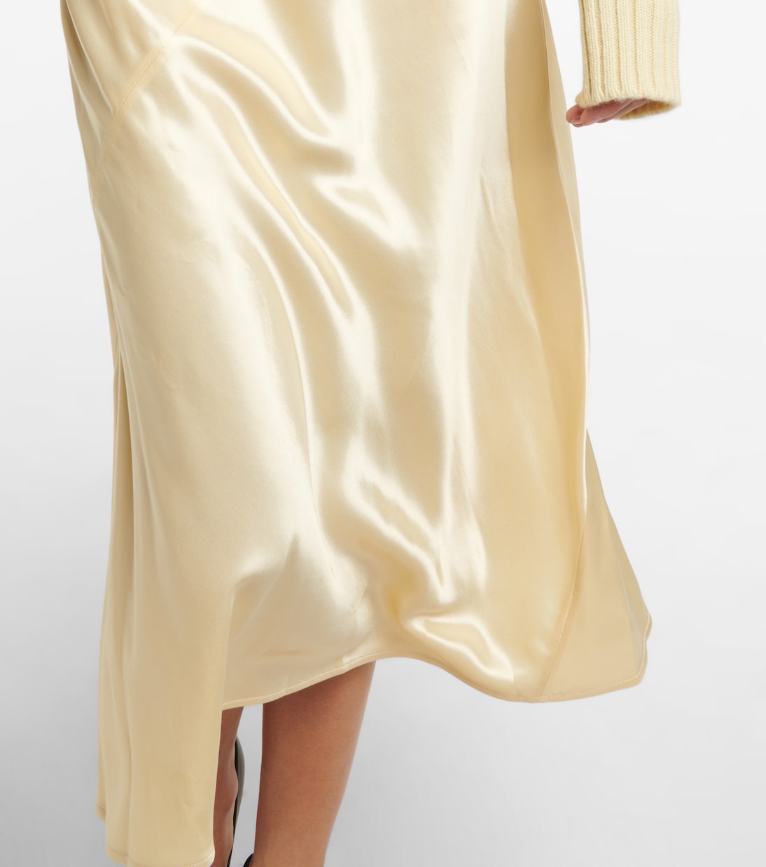 Falda midi de satén y tiro alto | Jil Sander