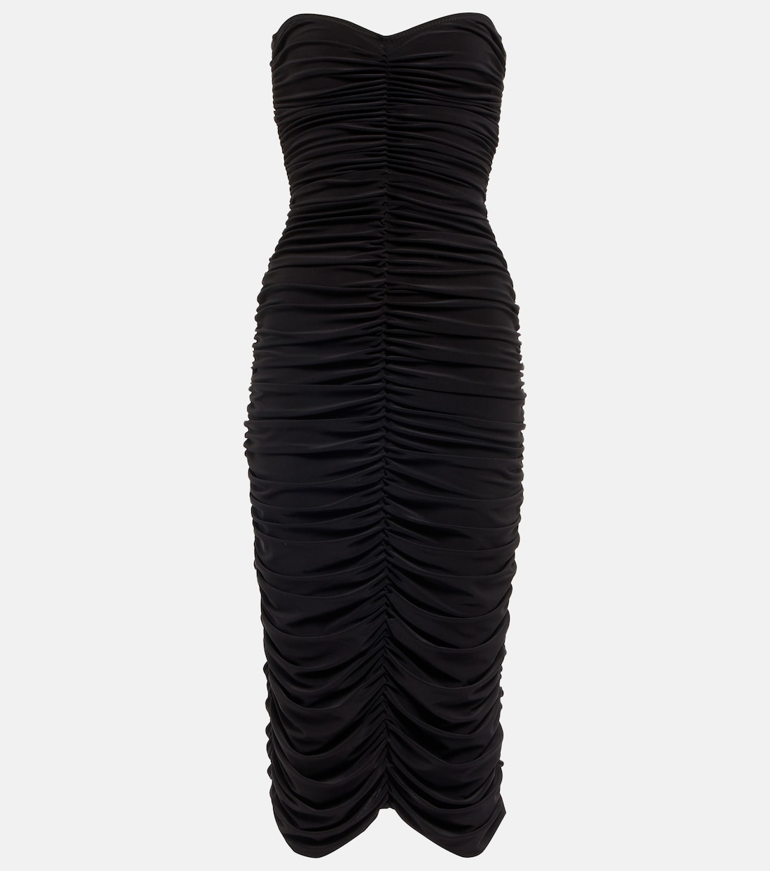 Slinky strapless jersey midi dress | Norma Kamali