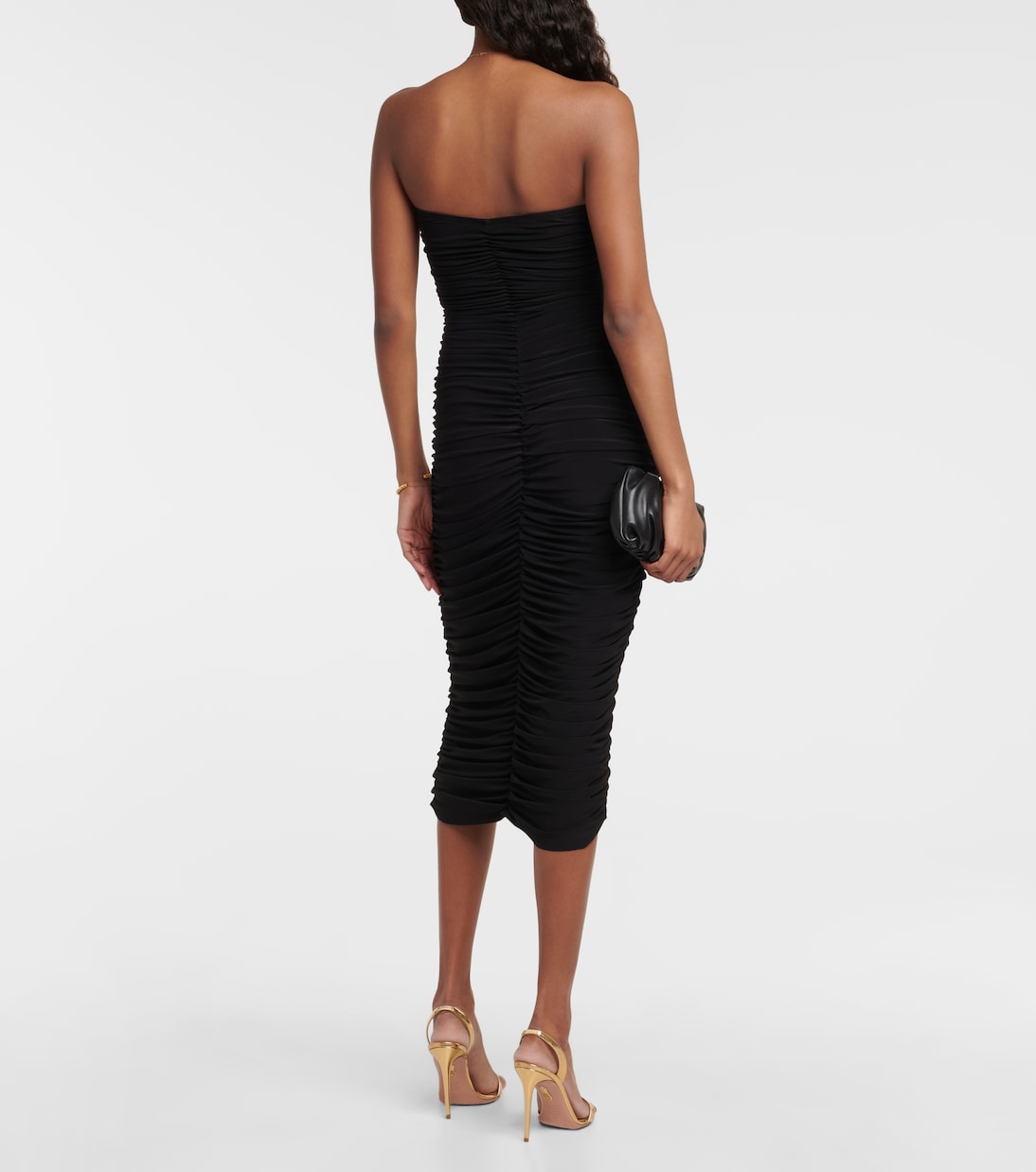 Slinky strapless jersey midi dress | Norma Kamali