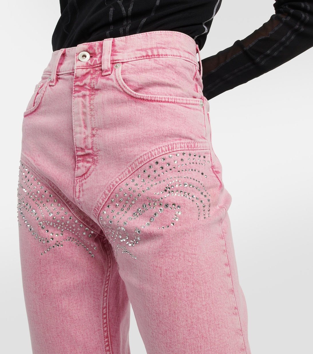 Crystal-embellished wide-leg jeans | Y/Project