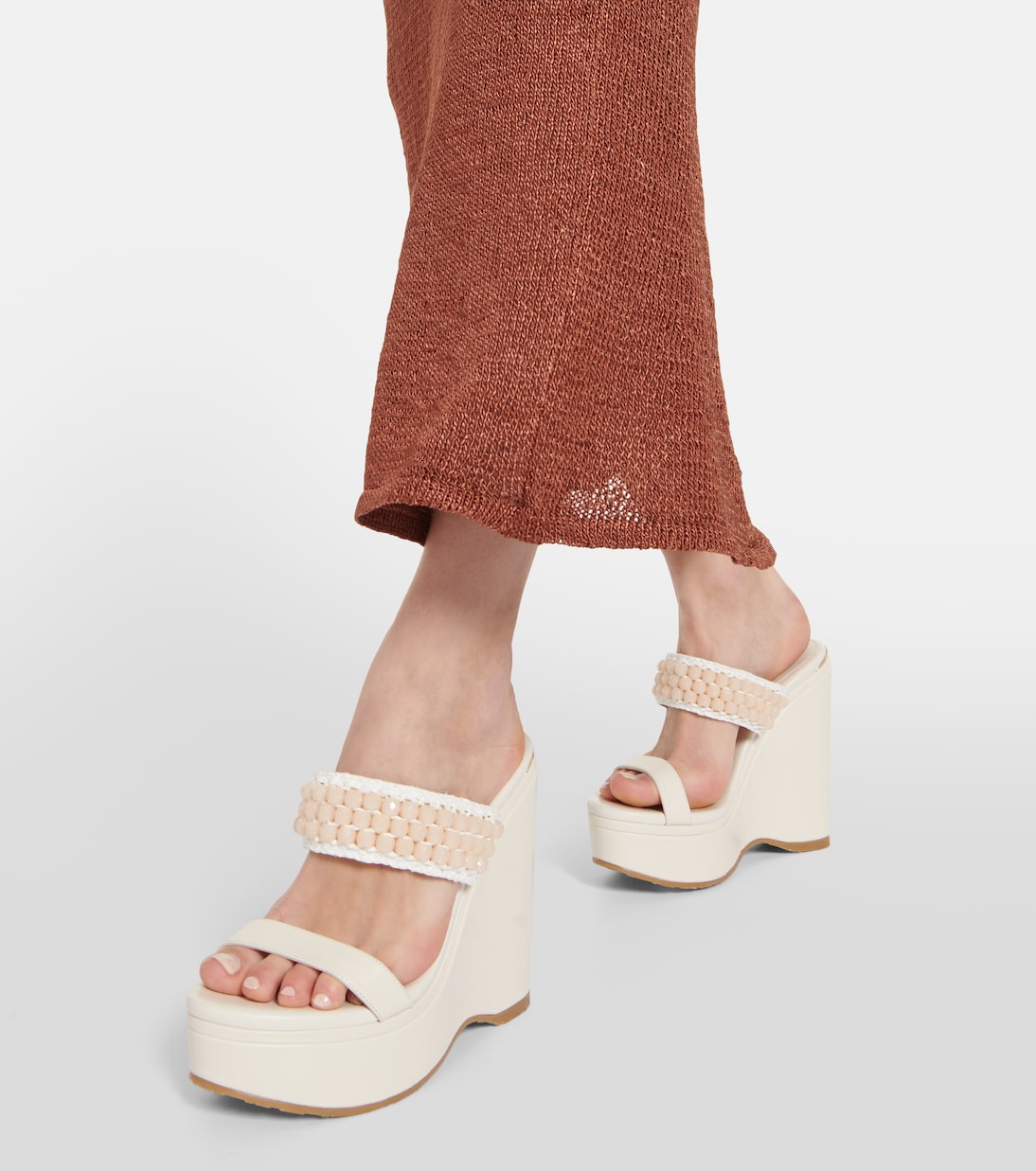 Amoure Wedge 130 leather sandals | Jimmy Choo