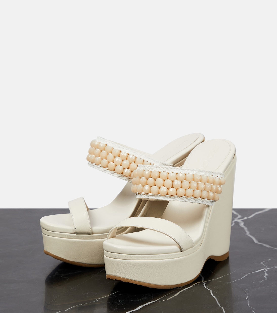 Amoure Wedge 130 leather sandals | Jimmy Choo