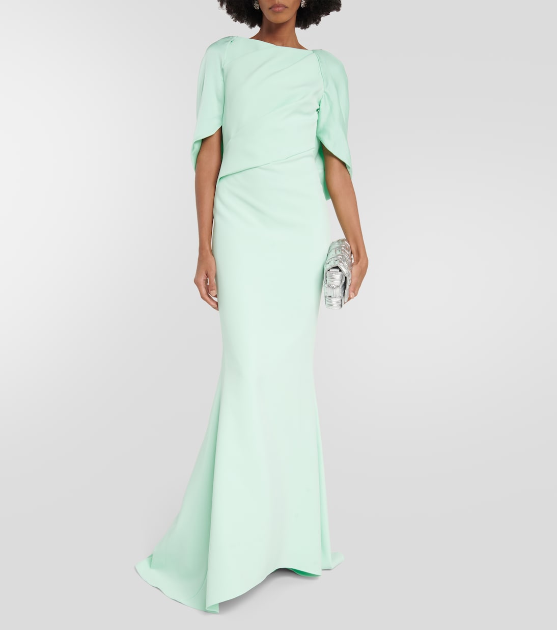 Caped crêpe gown | Safiyaa