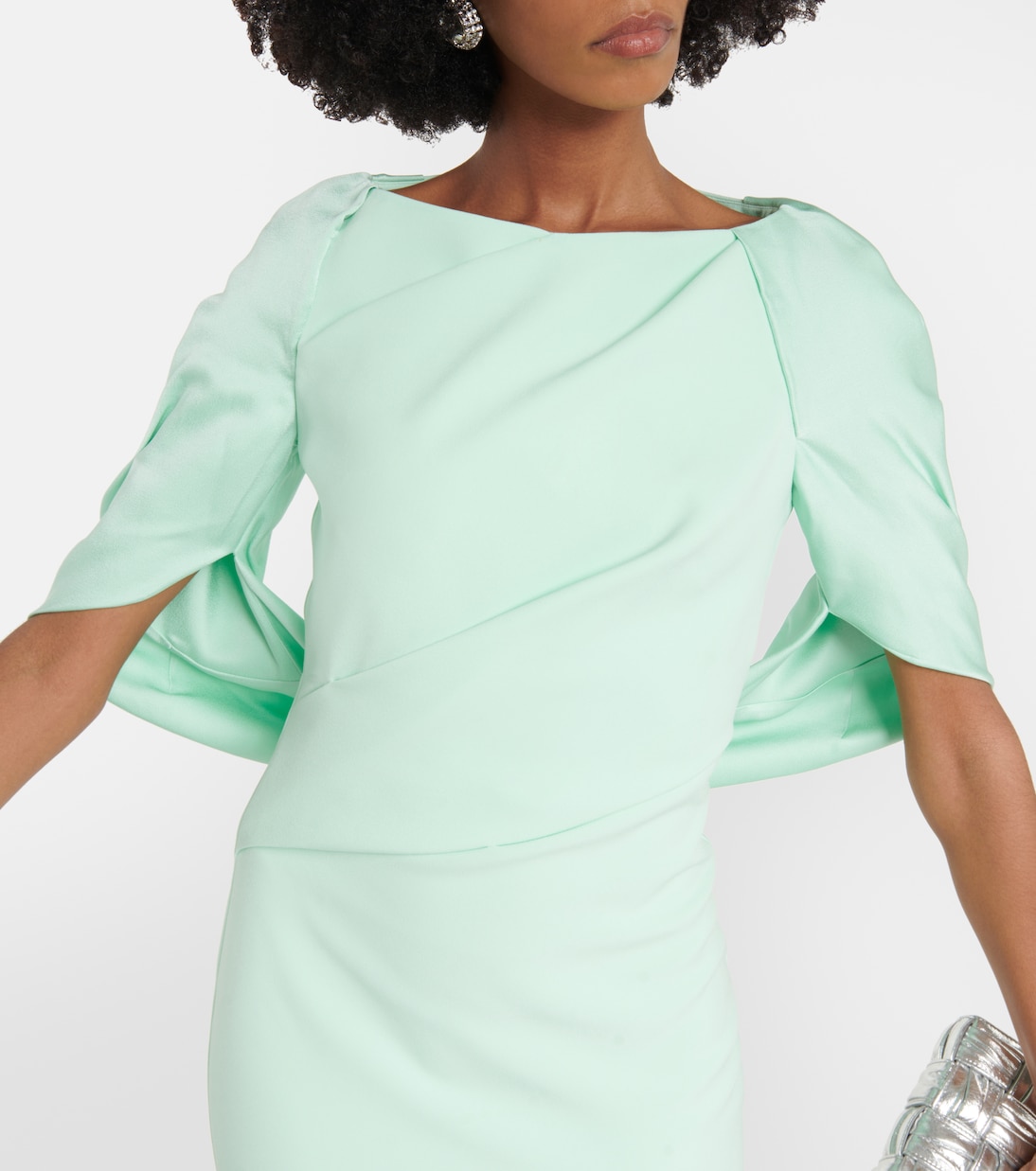 Caped crêpe gown | Safiyaa