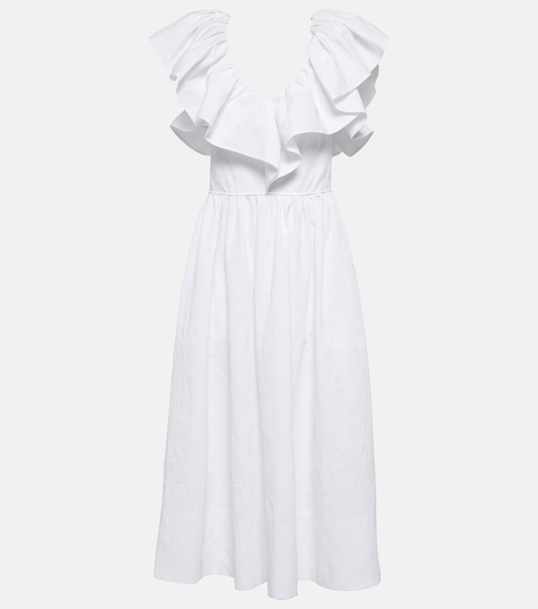 Abito midi in cotone con ruches | Chloé
