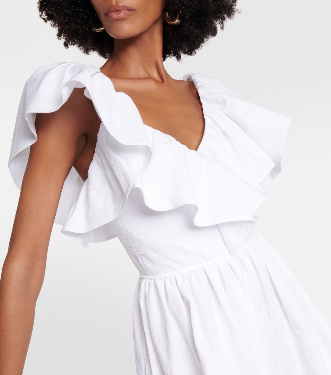 Abito midi in cotone con ruches | Chloé