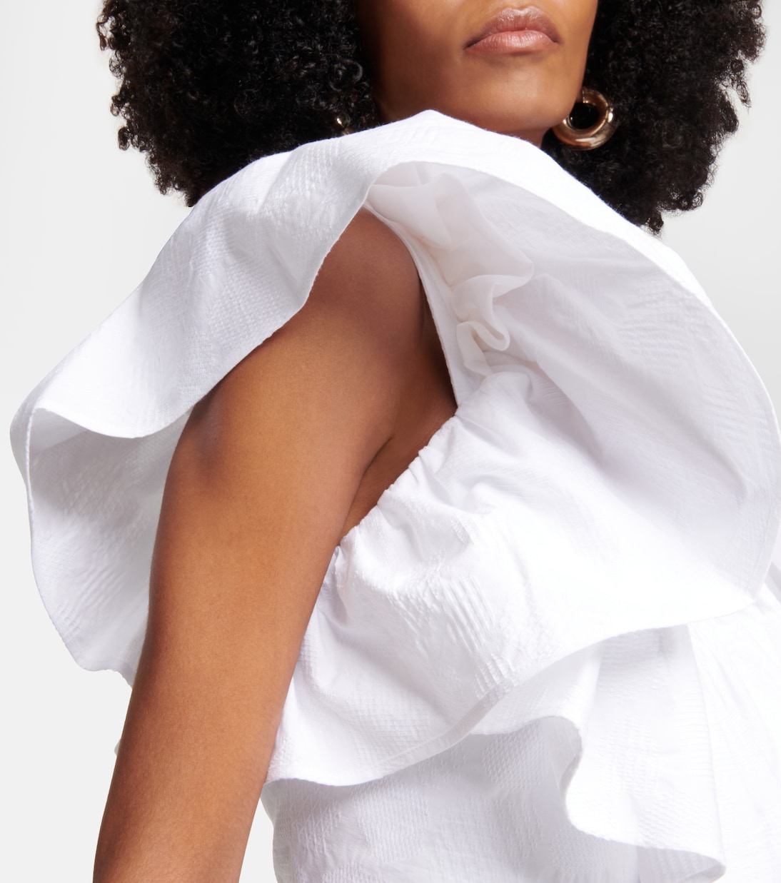 Abito midi in cotone con ruches | Chloé