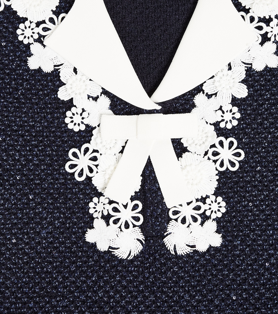 Kleid aus Strick mit Spitze | Self-Portrait Kids