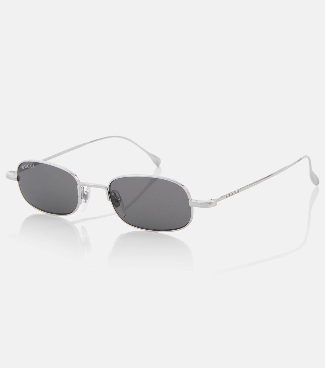 Rectangular sunglasses in silver Gucci Mytheresa