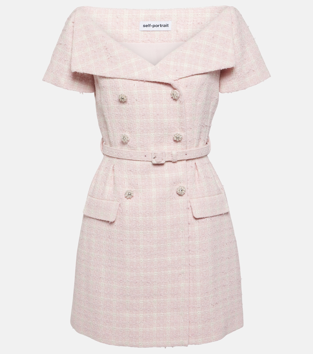 Checked bouclé minidress | Self-Portrait