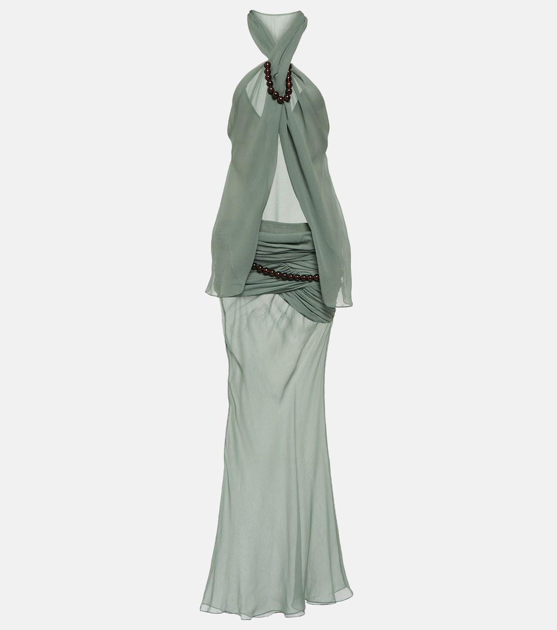 Verziertes Maxikleid aus Seide | Christopher Esber
