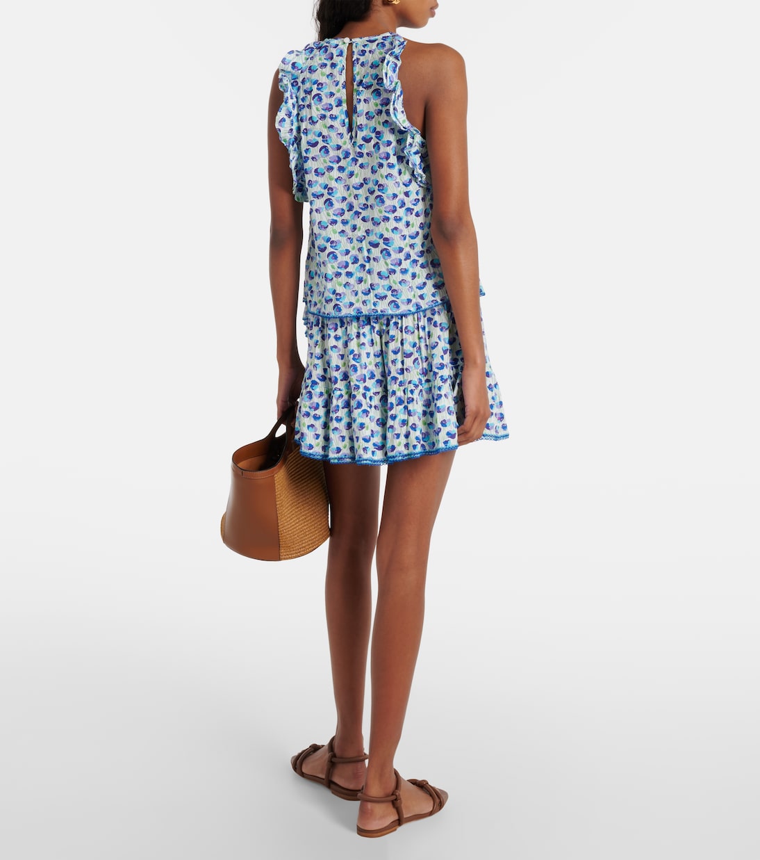 Alida printed ruffled top | Poupette St Barth