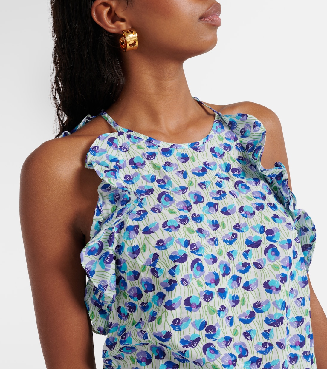 Alida printed ruffled top | Poupette St Barth