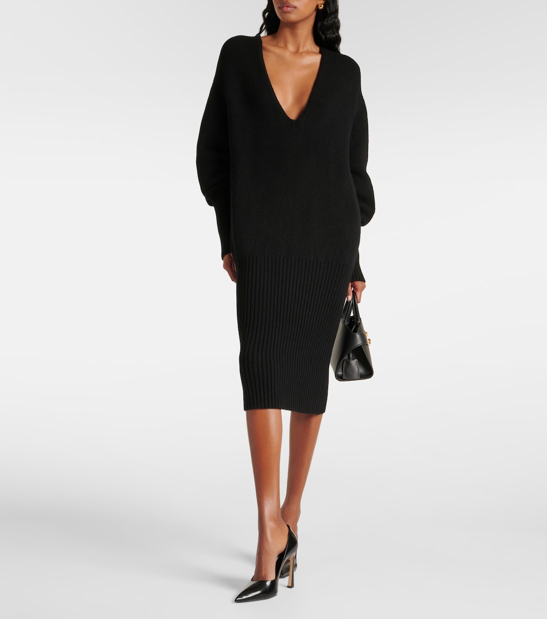 Abito midi in misto cashmere | Ferragamo