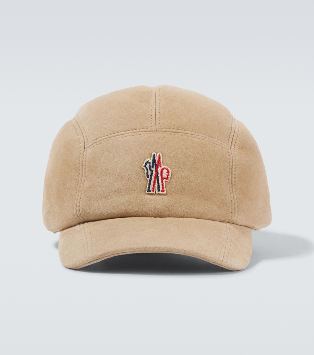 Logo shearling-lined leather baseball cap | Moncler Grenoble