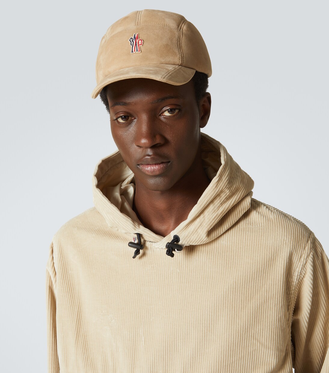 Logo shearling-lined leather baseball cap | Moncler Grenoble